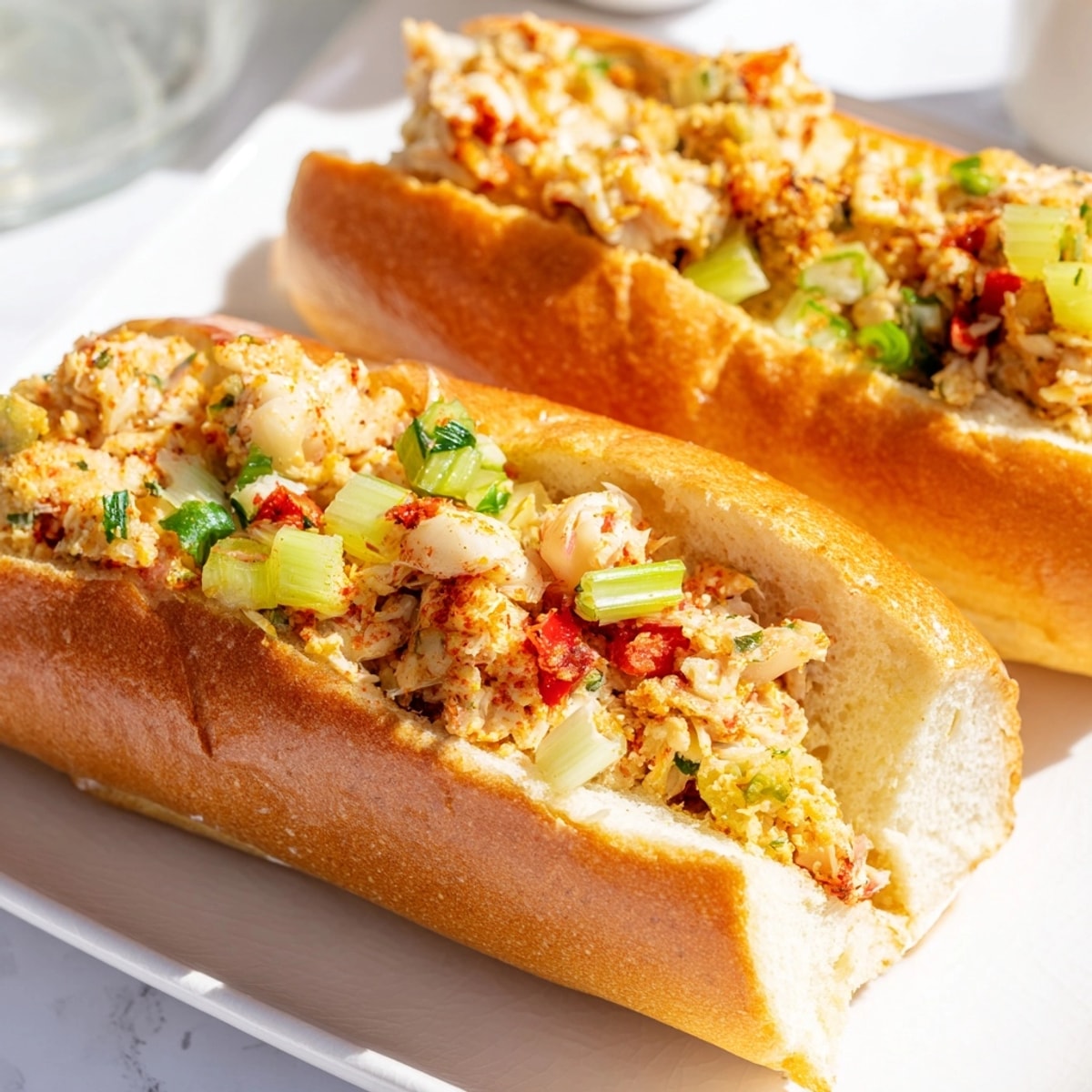 Golden Cajun Crab & Cornbread Stuffed Rolls, a warm, savory Southern baked appetizer.