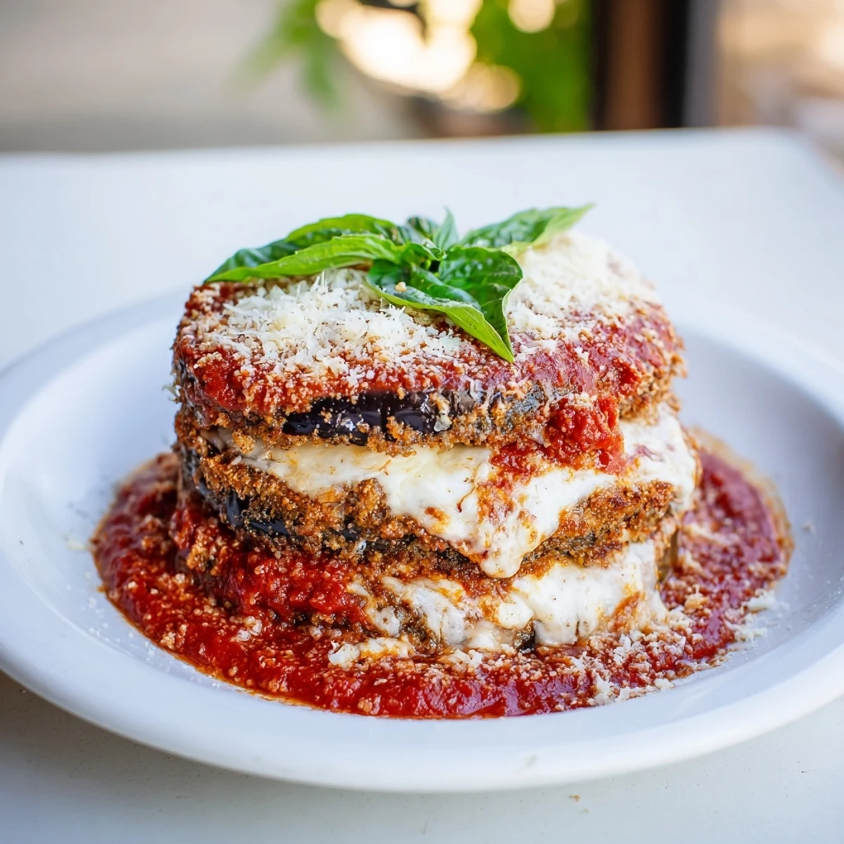 Lighter Baked Eggplant Parmesan