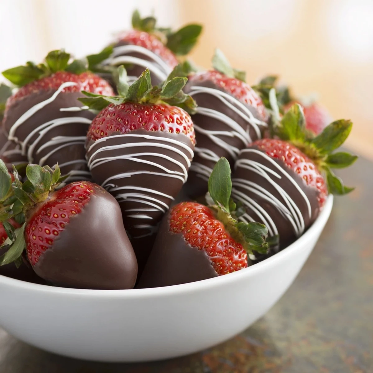 Freshly dipped chocolate covered strawberries, ready to be enjoyed, a sweet and simple American treat.
