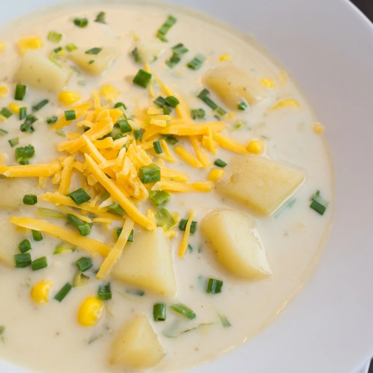 This vibrantly colored Creamy Corn Chowder with Potatoes promises a rich, flavorful, and satisfying meal.