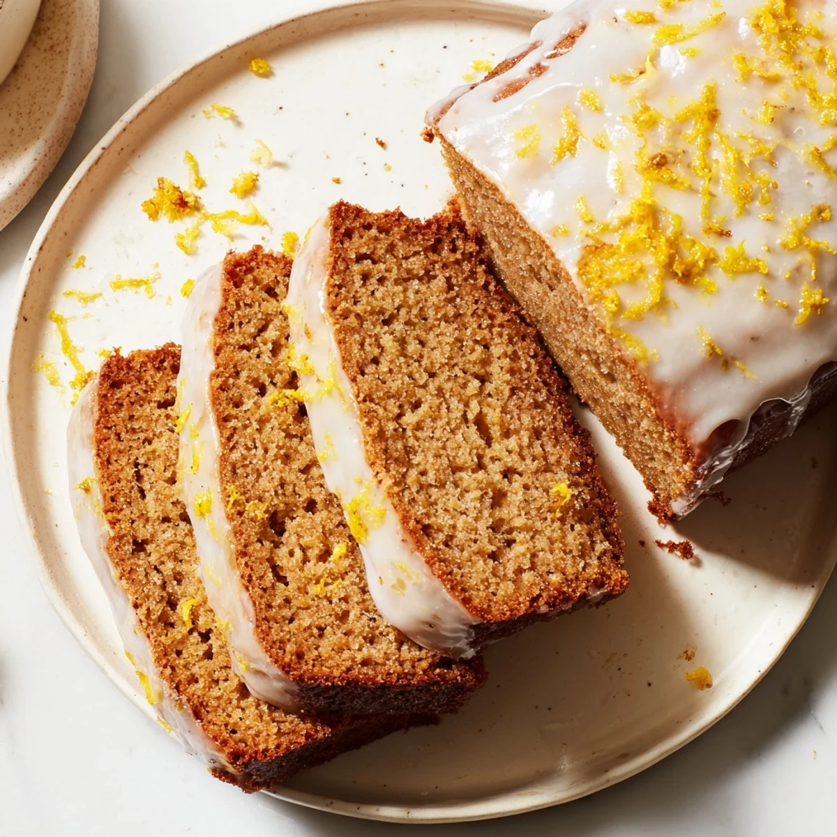 This homemade Gingerbread Loaf Cake is perfectly spiced and beautifully topped by a bright, citrus glaze.