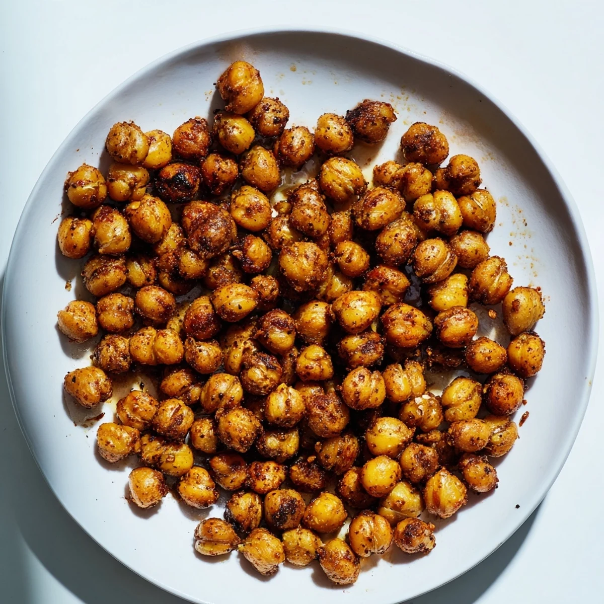 Aromatic Spiced Roasted Chickpeas, freshly baked and perfectly seasoned, ready for a delicious topping!