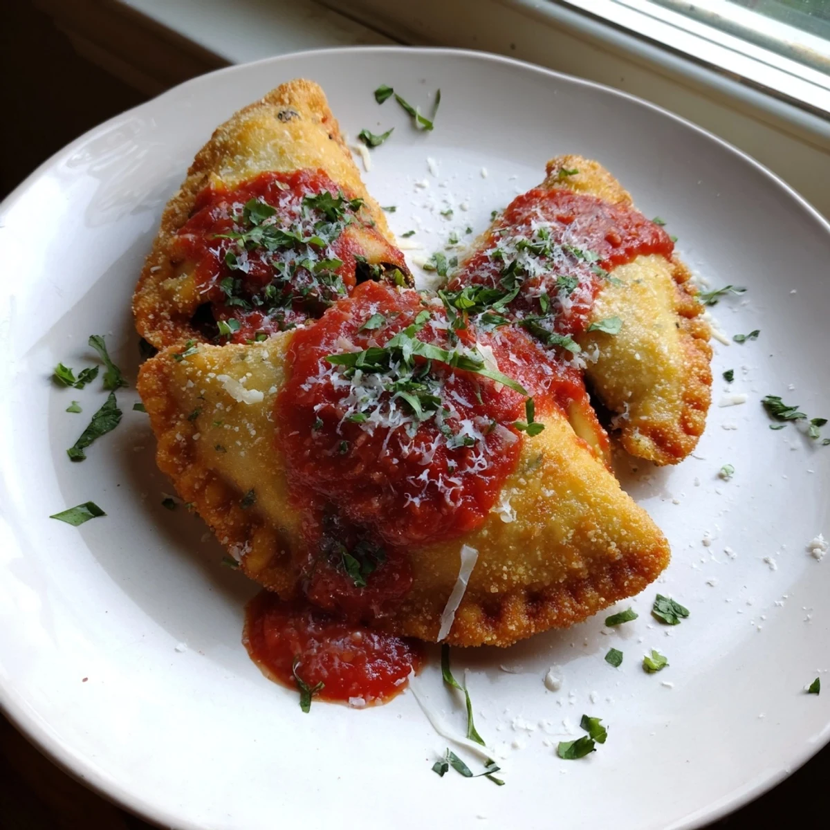 Golden-brown, bubbly Eggplant Parmesan with layers of melted cheese and savory marinara sauce.