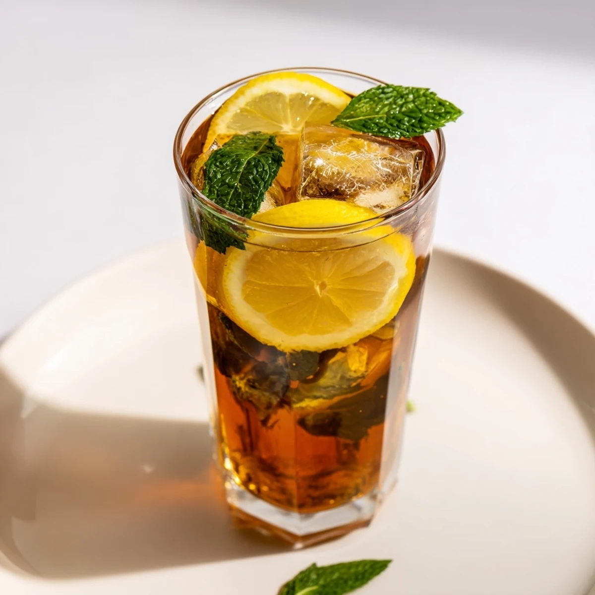 Steaming glass of Tea Lemon, showcasing a refreshing blend of tea and citrus flavors.
