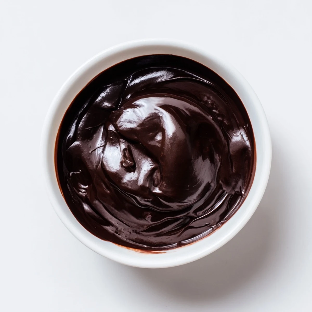 A glossy, dark chocolate ganache, perfect for drizzling over a rich chocolate cake, looks divine.