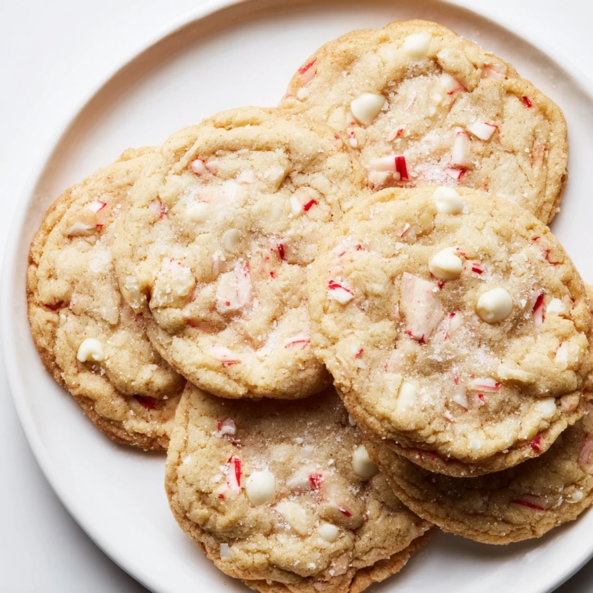 Plateful of crispy, chewy Crisp Peppermint Cookies, perfect for sharing with family and friends.