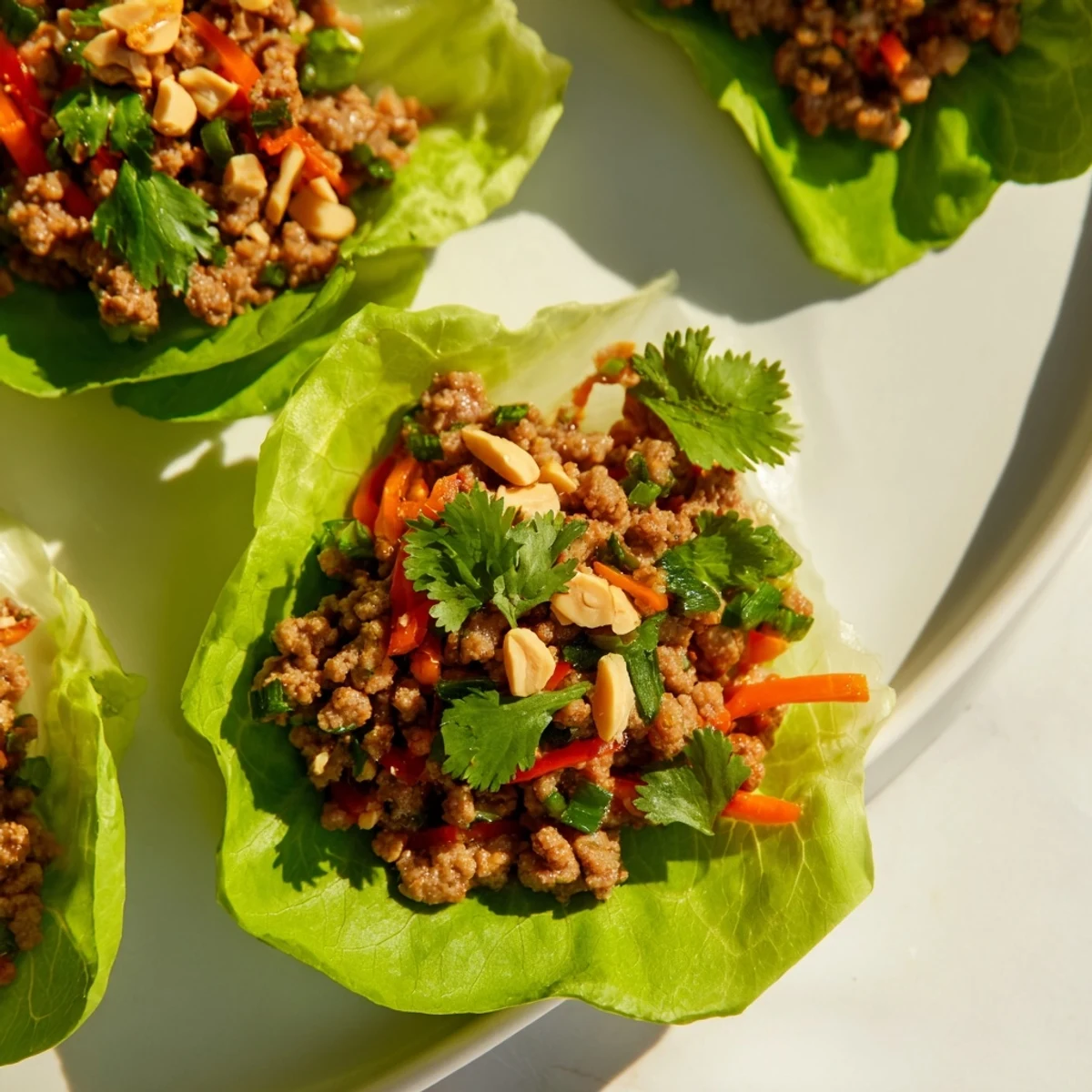 Savory Beef Lettuce Cups with a vibrant mix of colorful veggies for a delicious, fresh meal.