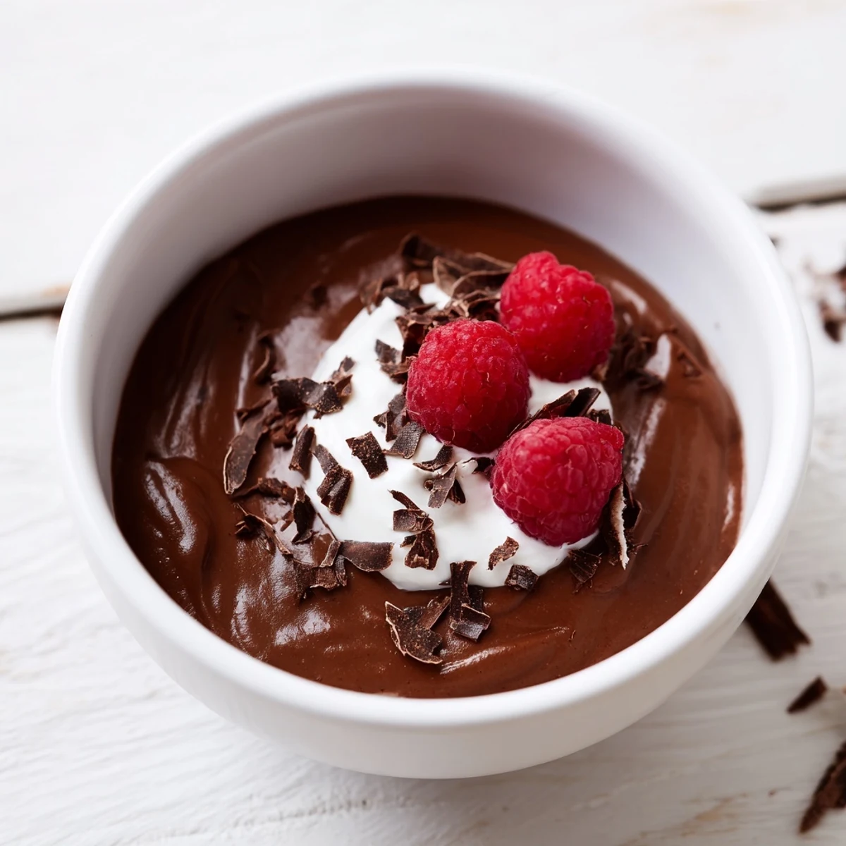 Creamy, rich Chocolate Avocado Pudding, swirled in a glass, ready for a delicious dessert.
