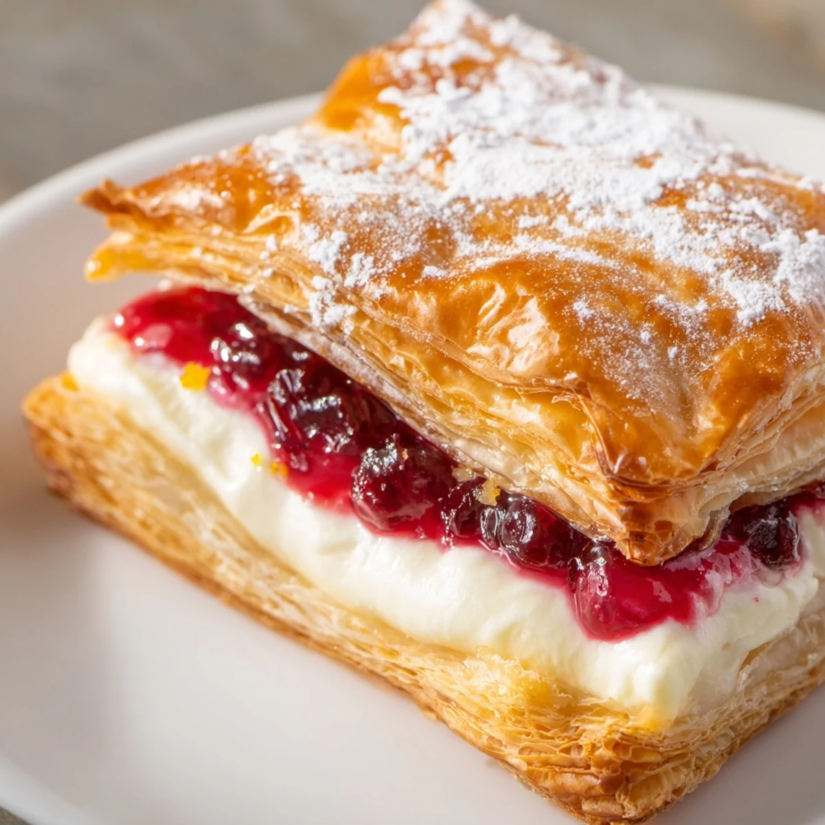 Golden pastries dusted with powdered sugar, perfect for festive breakfast or dessert.