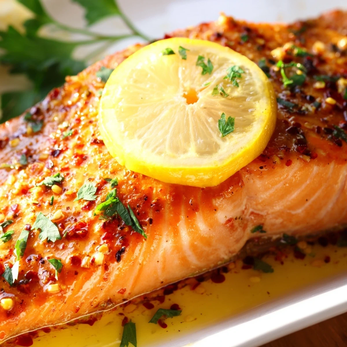 Healthy lemon-garlic Sheet Pan Salmon and Green Beans served hot for a quick weeknight dinner.