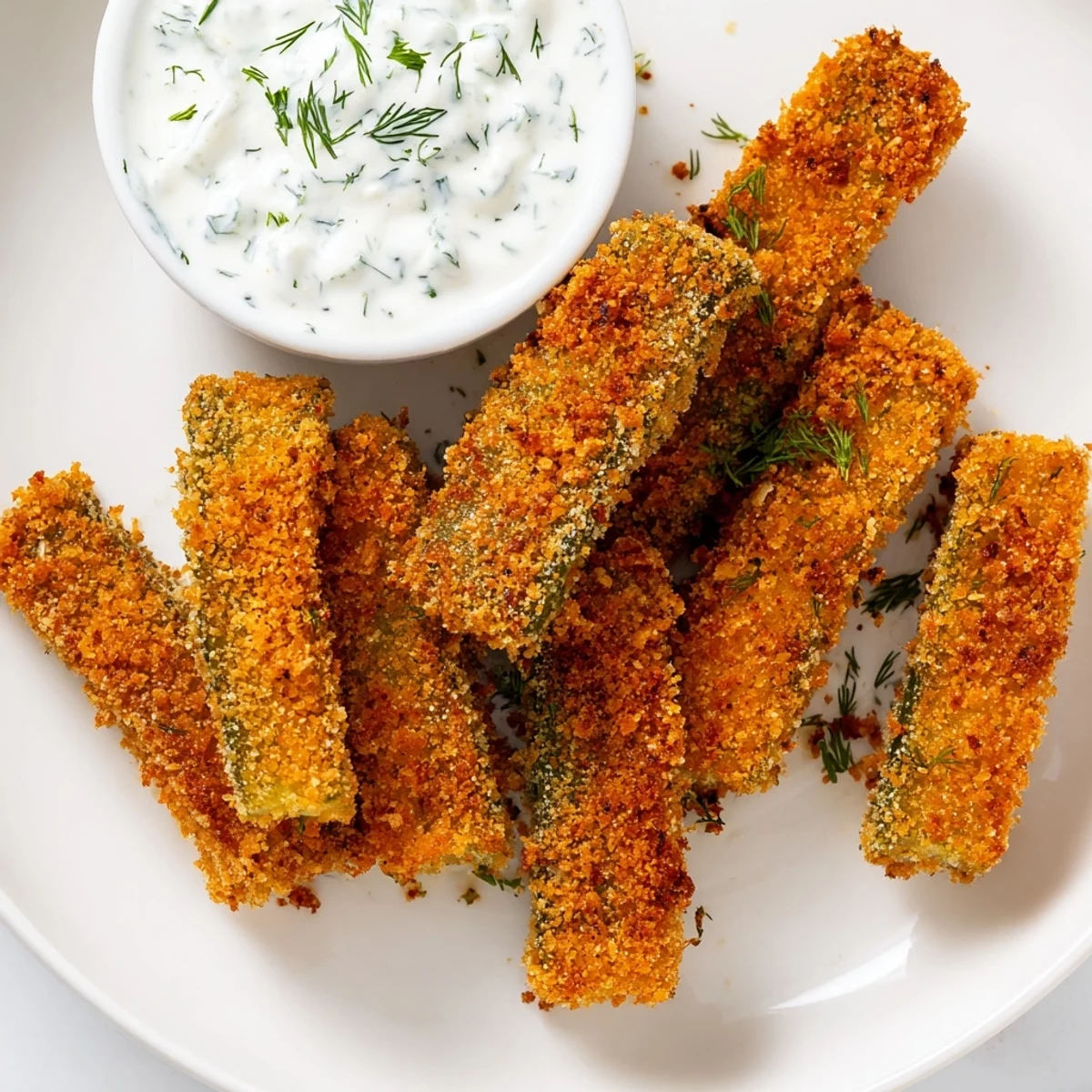 Golden Super Bowl Fried Pickles with Ranch Dip served hot, crispy and tangy for game day.