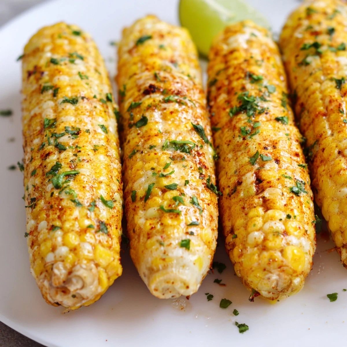 Hearty Cajun Spiced Roasted Corn on the Cob roasted with paprika and cayenne, perfect alongside grilled summer mains.  