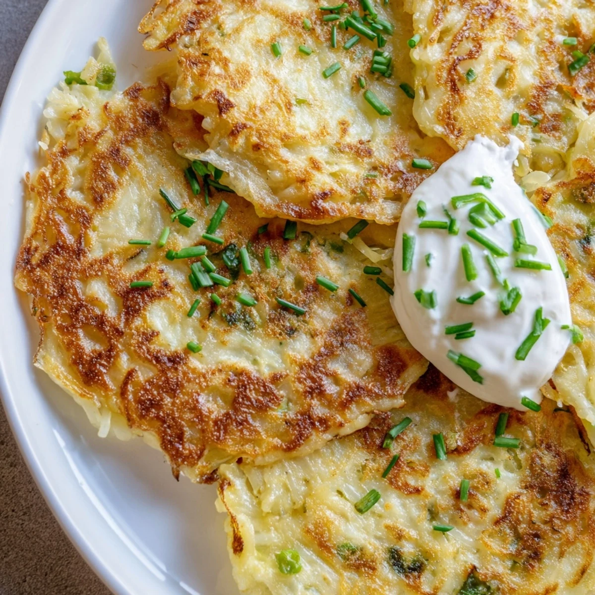 Golden-brown Irish Boxty Potato Pancakes with Scallions sizzling in a skillet, featuring crispy edges and a soft, tender interior.  