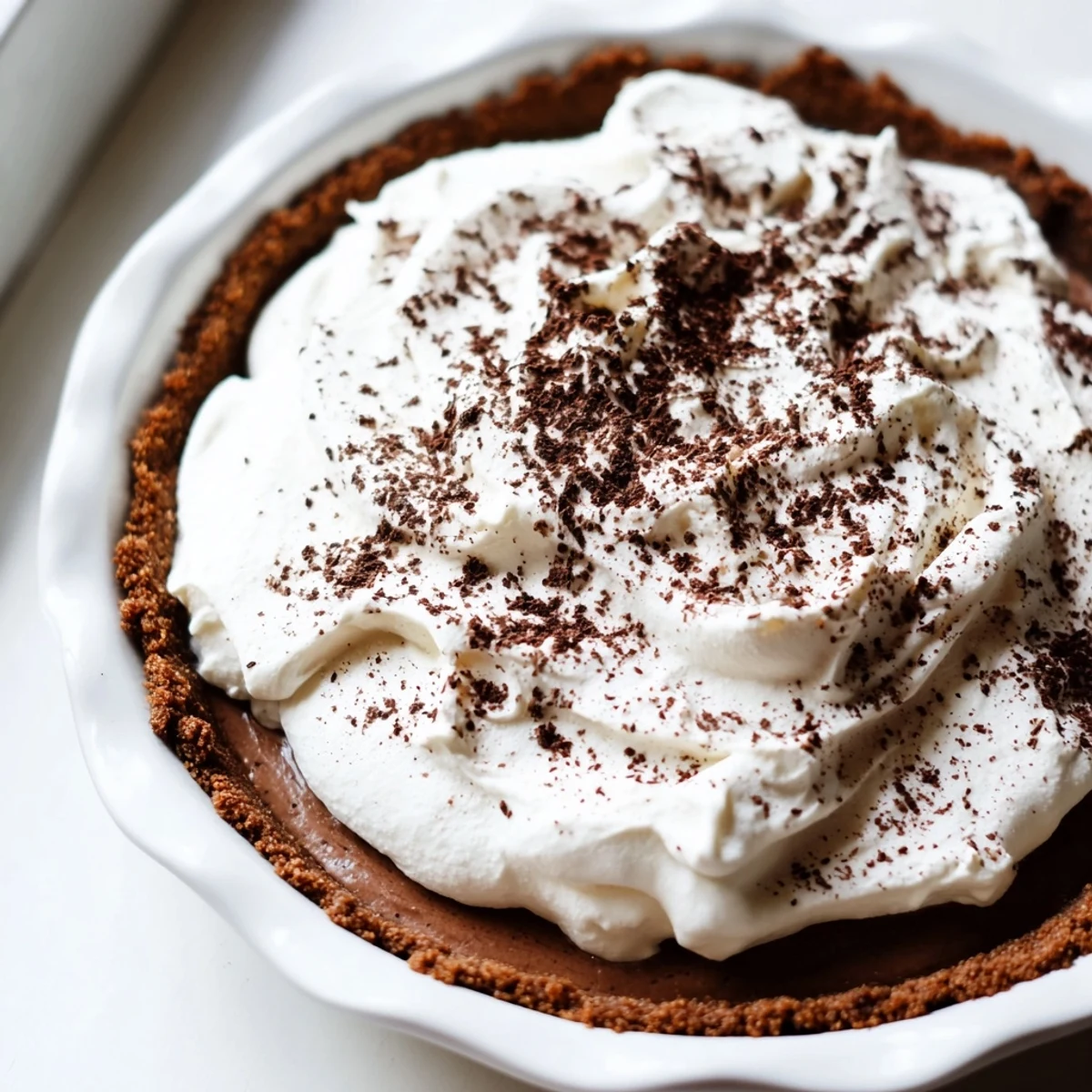 Close-up of Keto Cold Brew Coffee Pie featuring a smooth, creamy cold brew layer and a garnish of whole coffee beans on whipped cream.