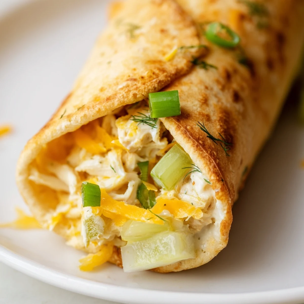 These baked Dill Pickle Ranch Chicken Taquitos are arranged on a platter with a small bowl of creamy dipping sauce.