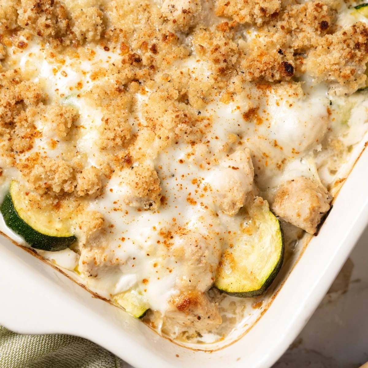 Tender diced chicken and zucchini in a creamy sauce for a comforting, gluten-free family dinner main dish.