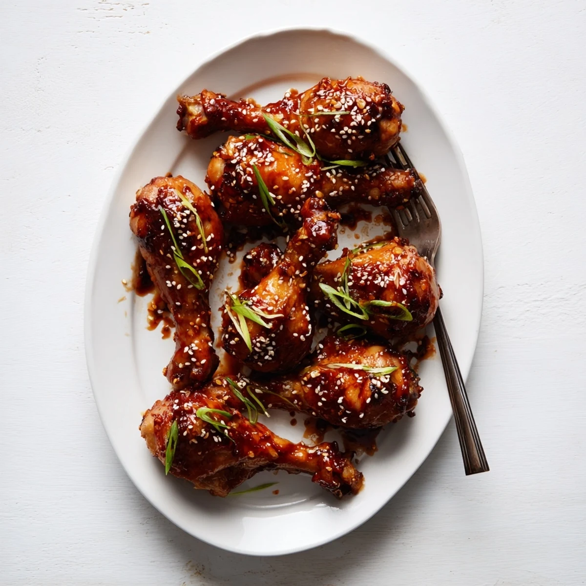 Fall-off-the-bone chicken drumsticks slow cooked in savory sweet Asian glaze perfect for family dinner serving