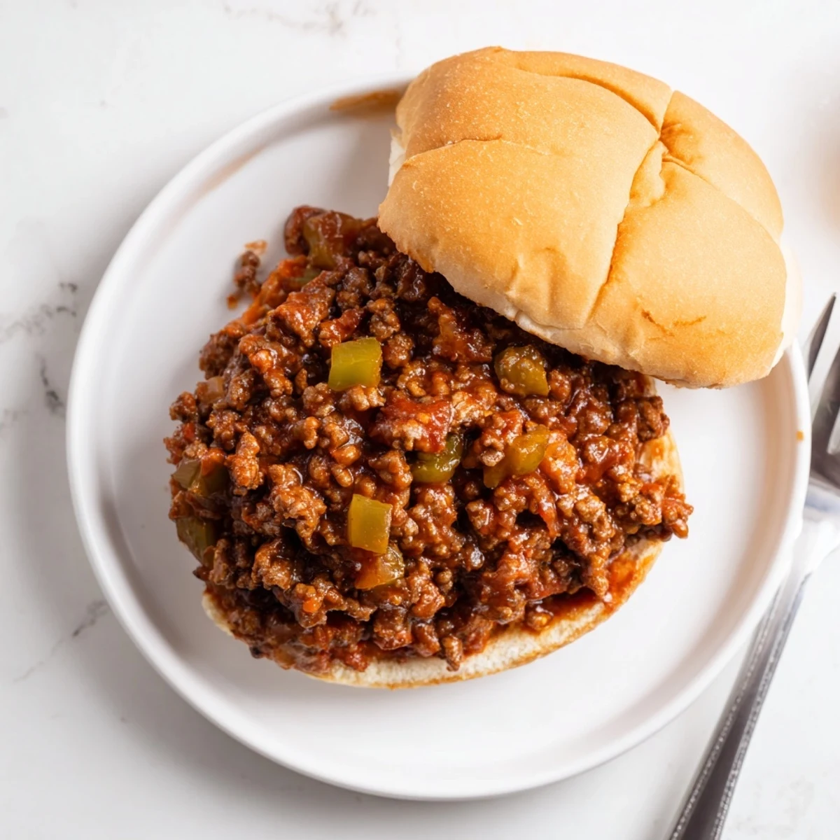 Classic sloppy joes featuring rich tomato beef sauce overflowing from a soft sesame seed bun