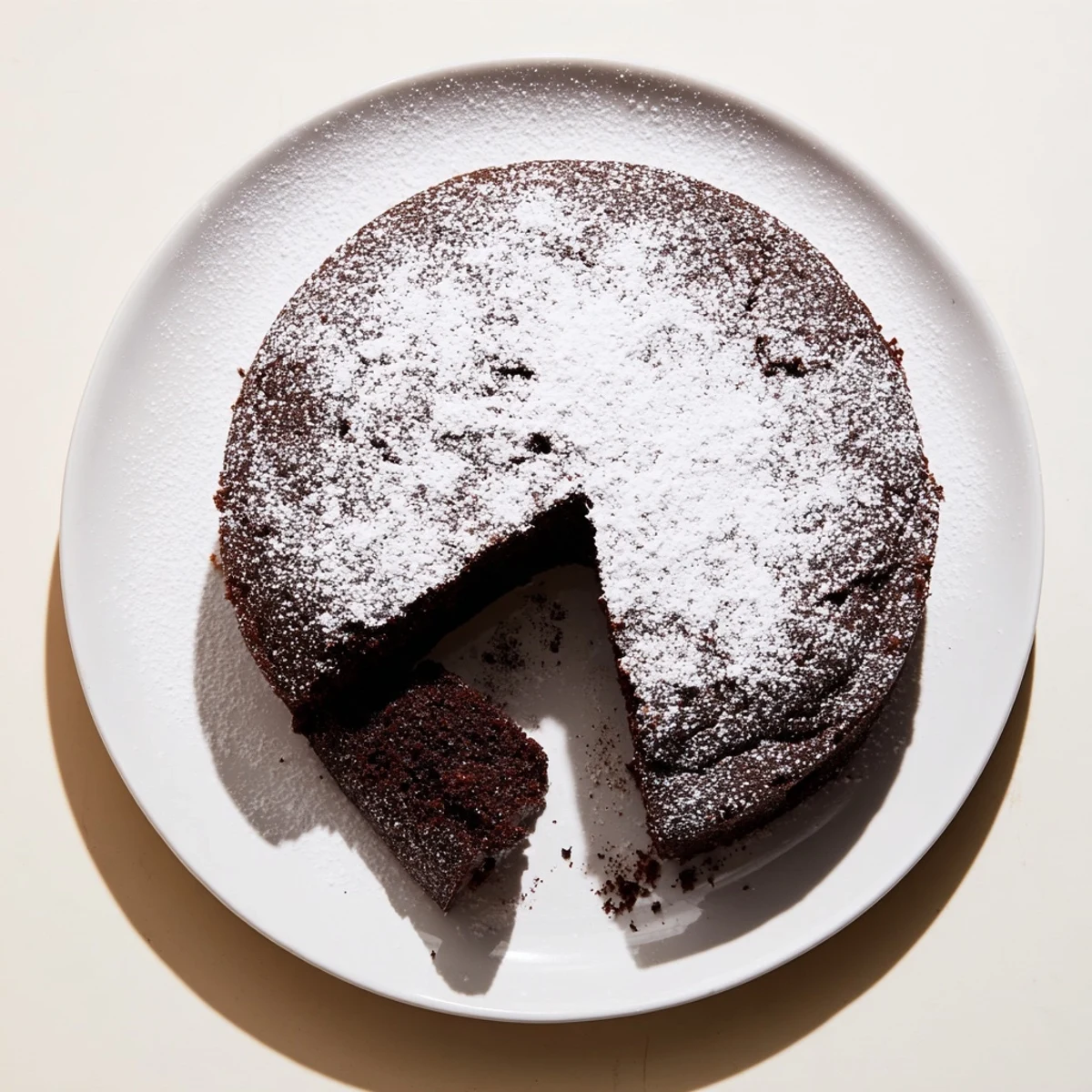 Decadent slice of beer-infused chocolate cake drizzled with chocolate ganache and vanilla ice cream