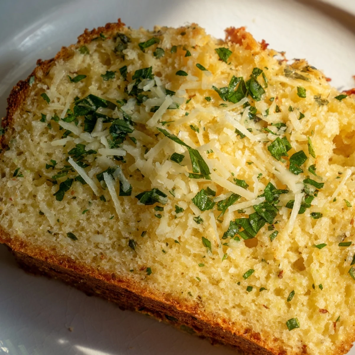 Homemade keto bread featuring Parmesan crust and aromatic herbs baked to golden perfection