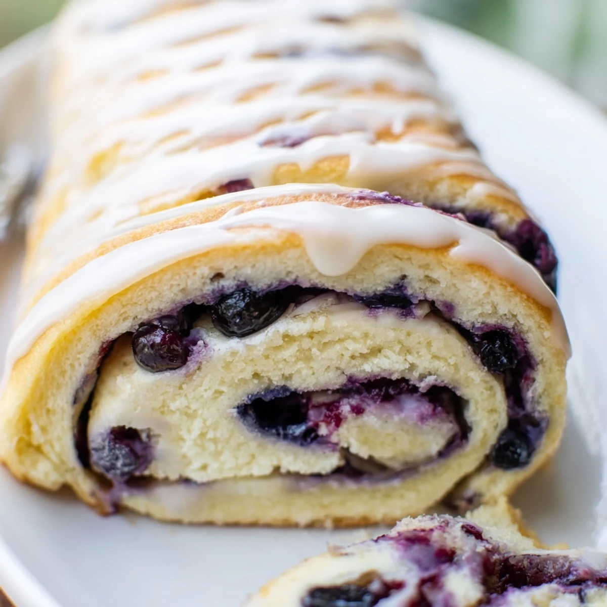 Soft warm breakfast rolls swirled with tangy lemon curd and juicy blueberry filling