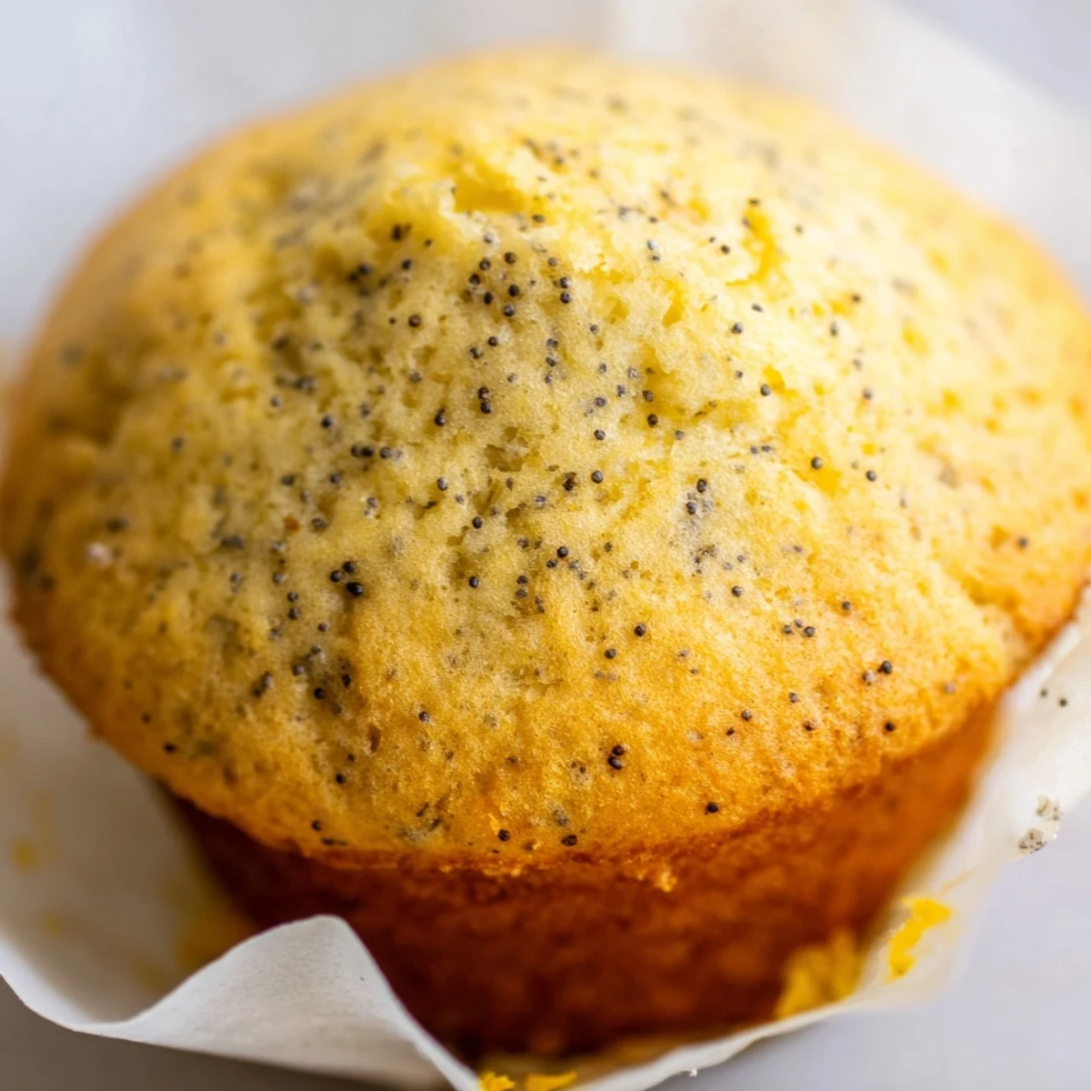 Moist lemon poppy seed muffins studded with tiny black seeds beside a bowl of zest.