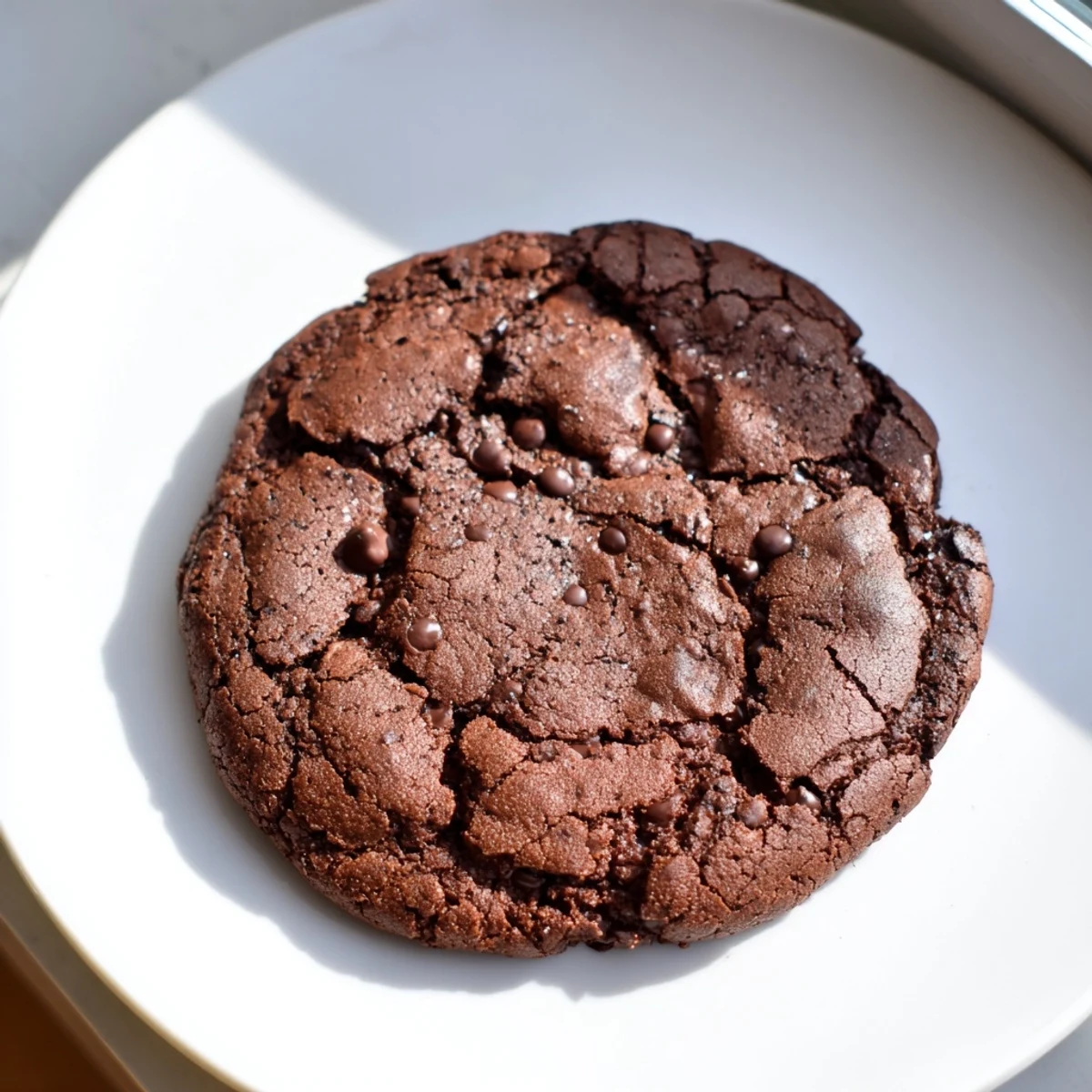 Rich dark chocolate espresso cookies with crisp edges and soft centers freshly baked