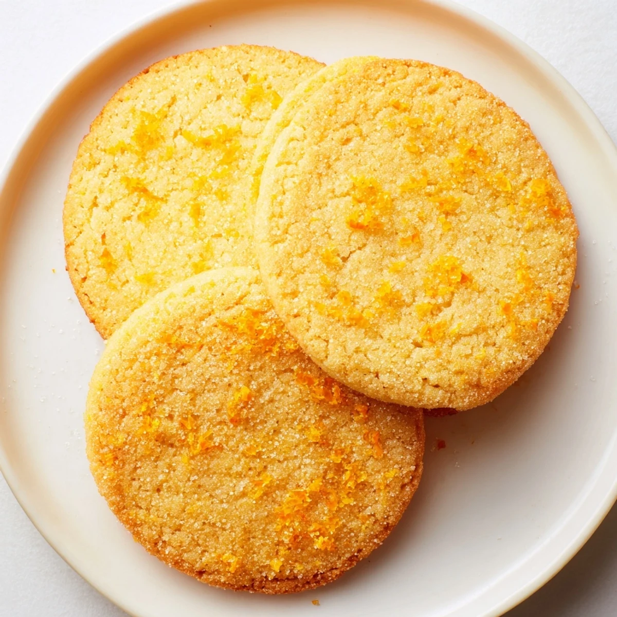 Buttery orange sugar zest cookies with cracked sugary tops cooling on a wire rack