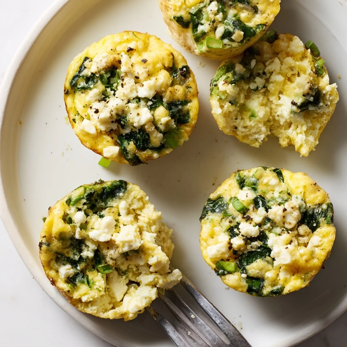 Savory Spinach Feta Egg Bites steaming on a tray, golden edges, fluffy