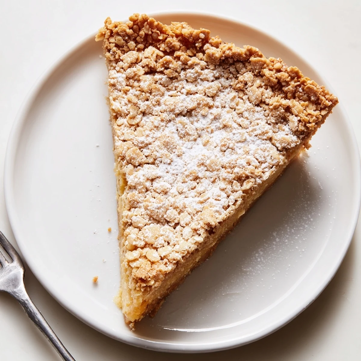 Chilled Milk Bar Crack Pie slice served with unsweetened whipped cream
