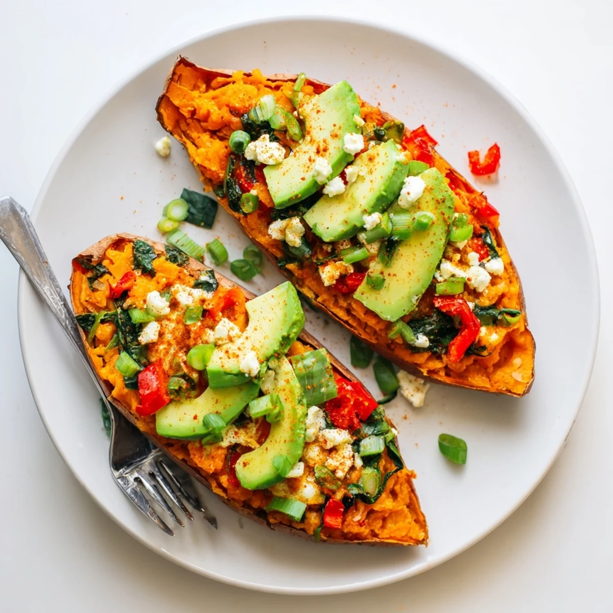 Oven-browned Sweet Potato Breakfast Boats served warm with salsa and hot sauce