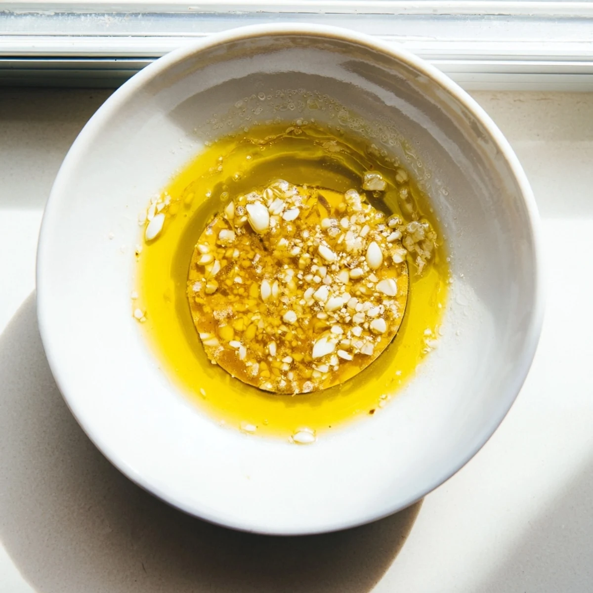 Creamy homemade honey mustard vinaigrette dressing with visible mustard seeds and honey swirl