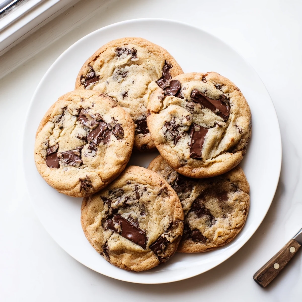 Soft and gooey chewy chocolate chip cookies cooling on a wire rack