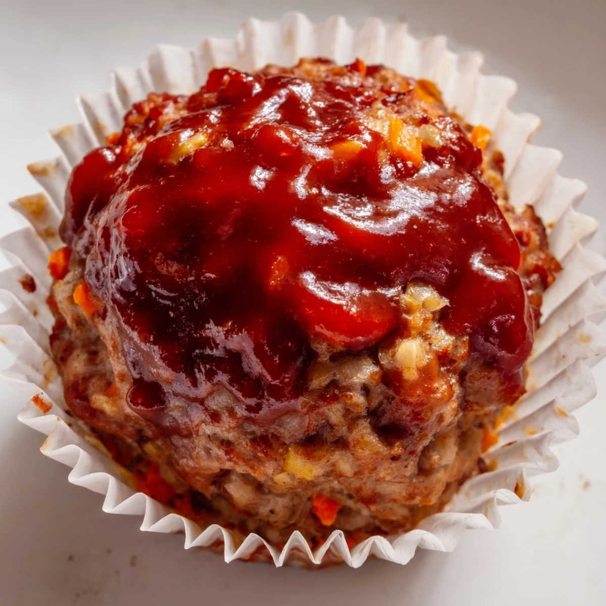 Healthy portion-controlled turkey meatloaf muffins served warm on a white plate