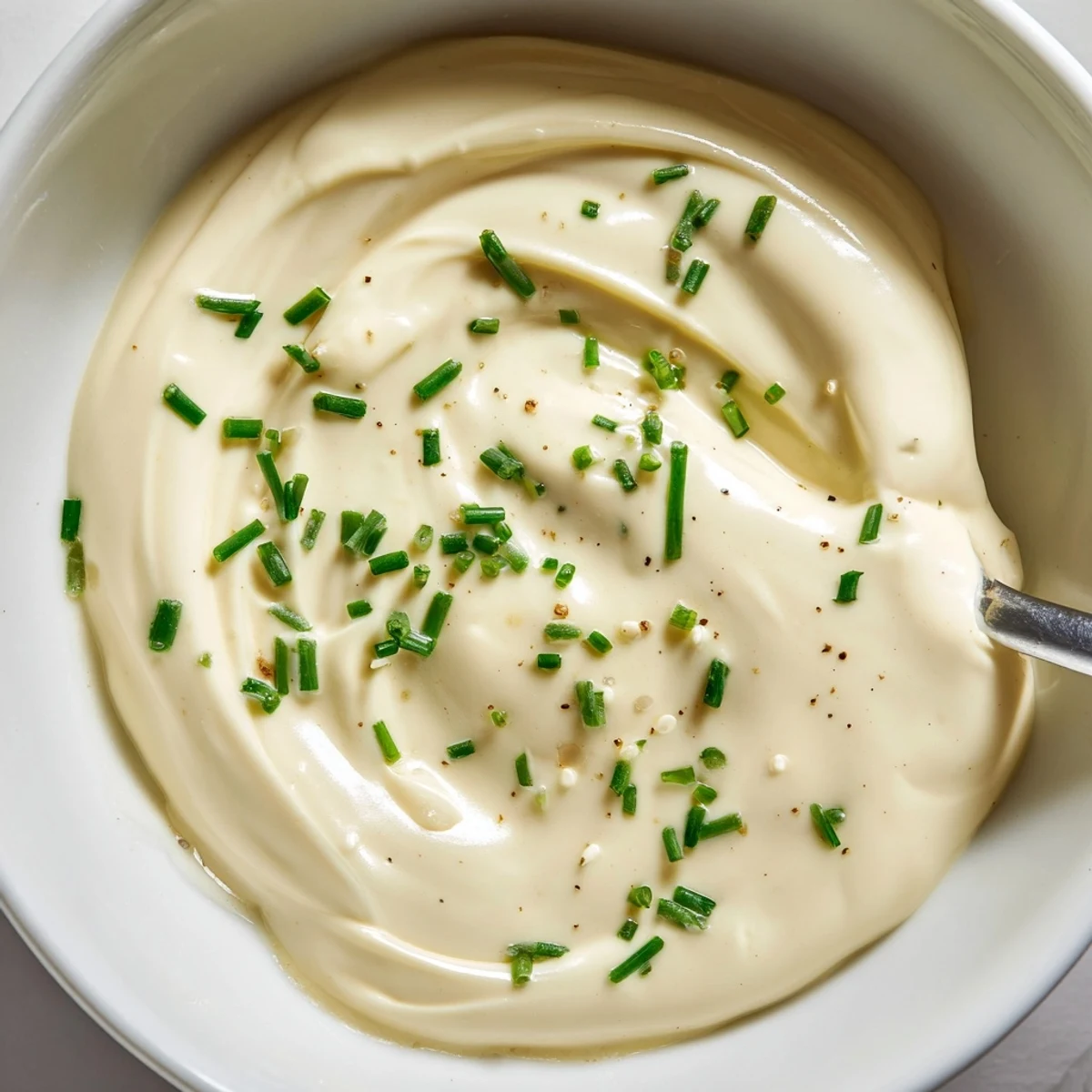 Chilled Creamy Tangy Sauce flecked with herbs, perfect sandwich spread