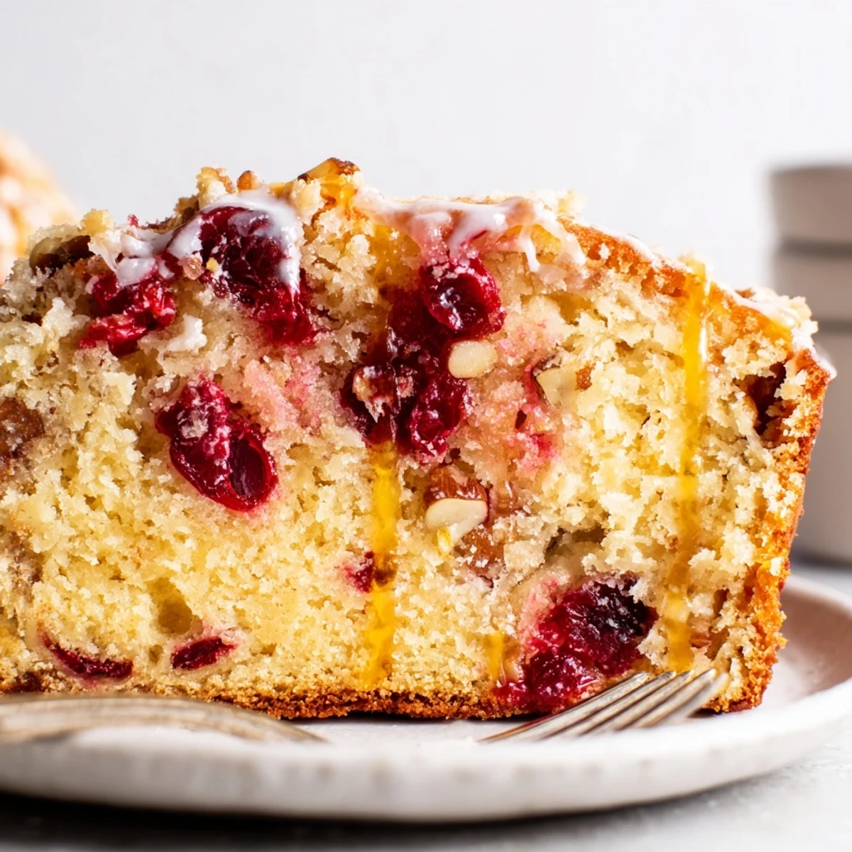 Fresh Cranberry Orange Bread with bright orange zest, studded with cranberries  