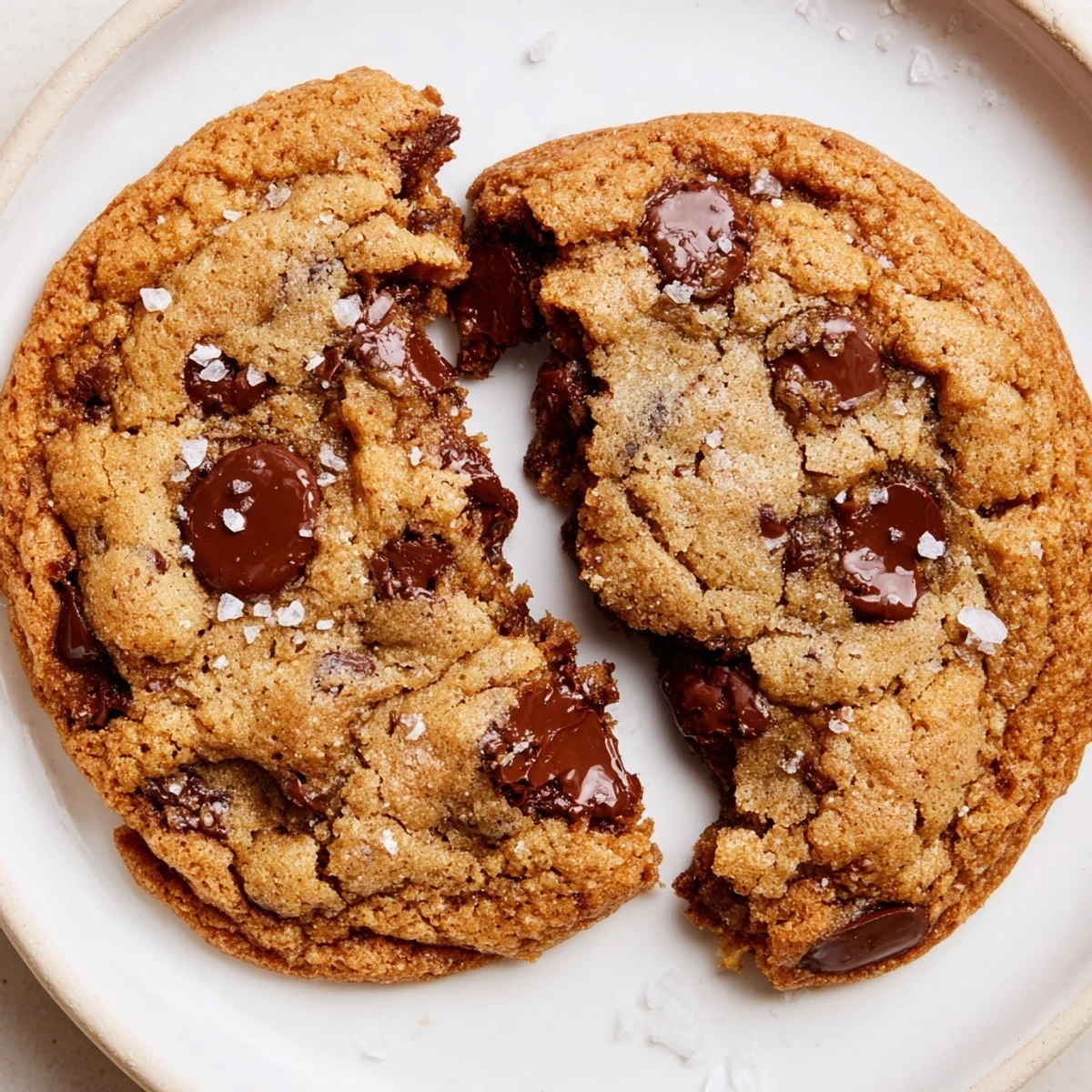 Warm Brown Butter Chocolate Chip Cookies Recipe on parchment, golden edges, gooey centers