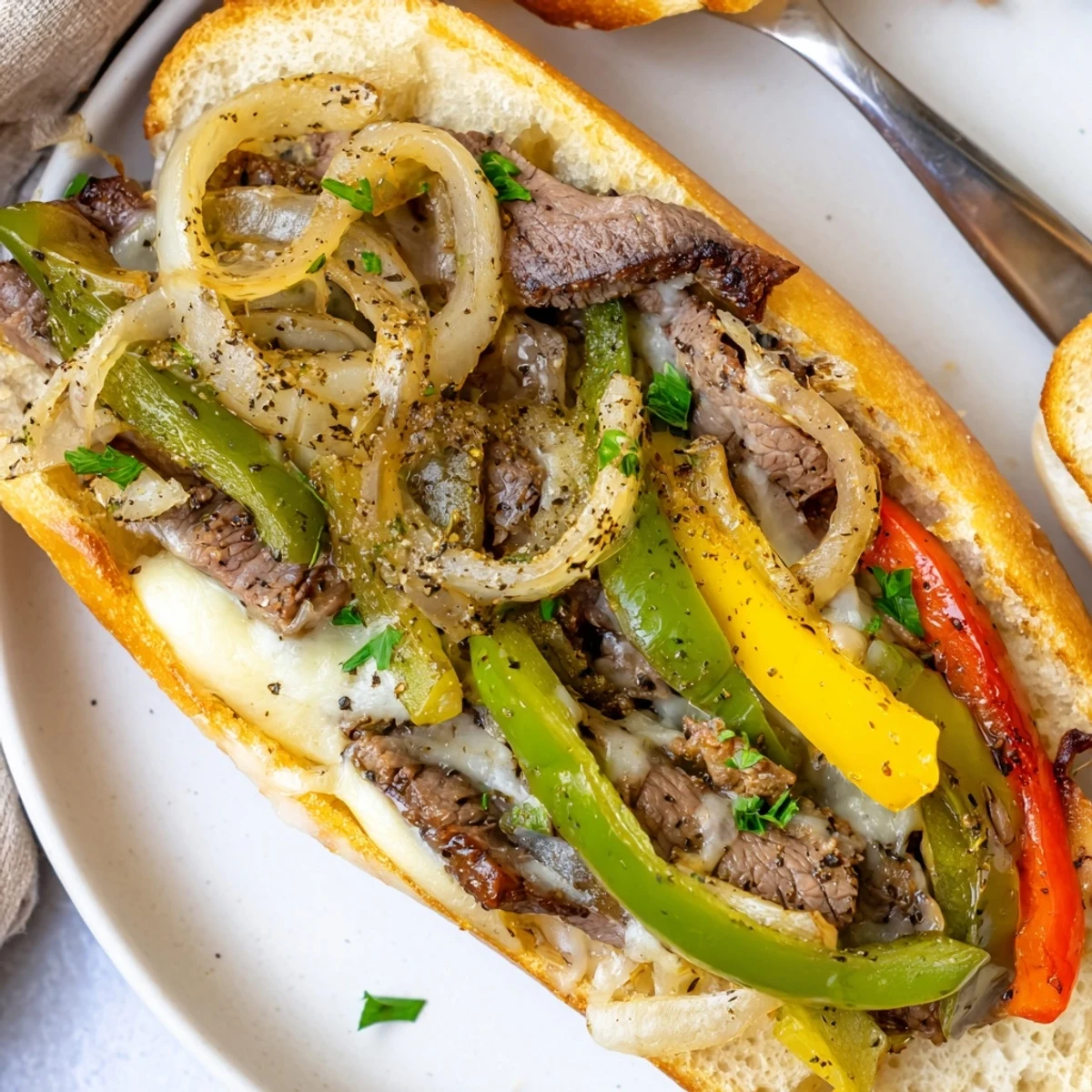 Philly Cheesesteak Garlic Bread served warm, perfect hearty appetizer for sharing