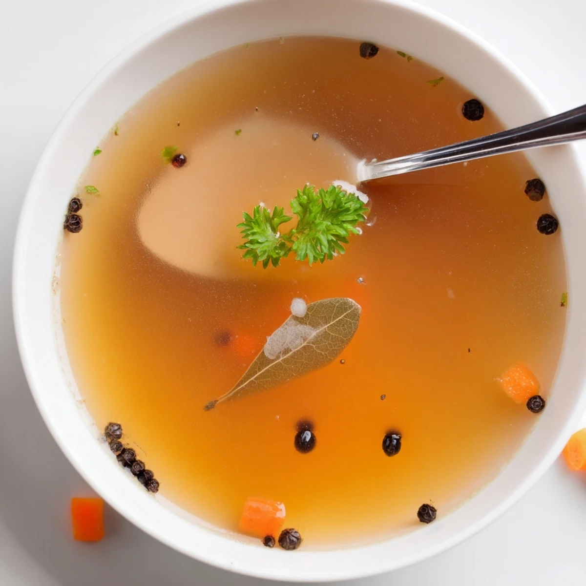 Hearty Beef Bone Broth ladled from slow cooker, savory aroma, silky texture