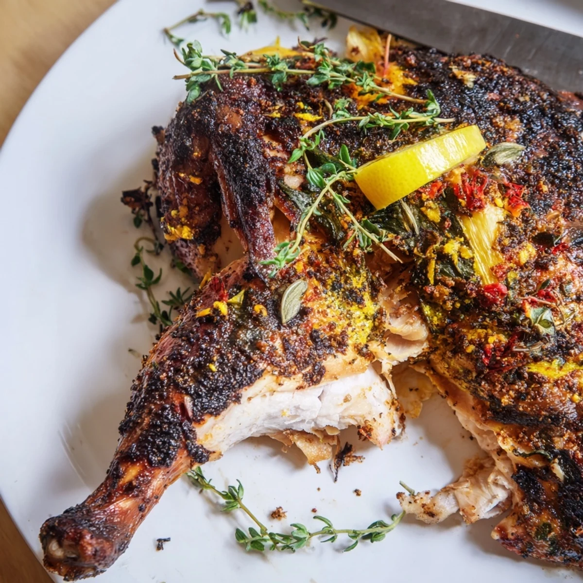 Family style Buttermilk Roasted Chicken served with roasted vegetables and crisp white wine