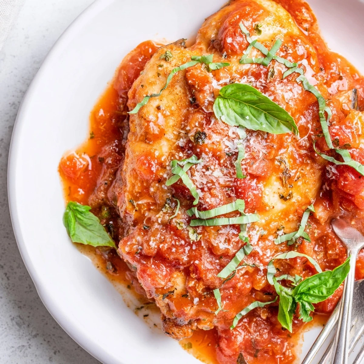 Slow Cooker Tomato Basil Chicken Breasts tender, slow-simmered and ready for weeknight dinners