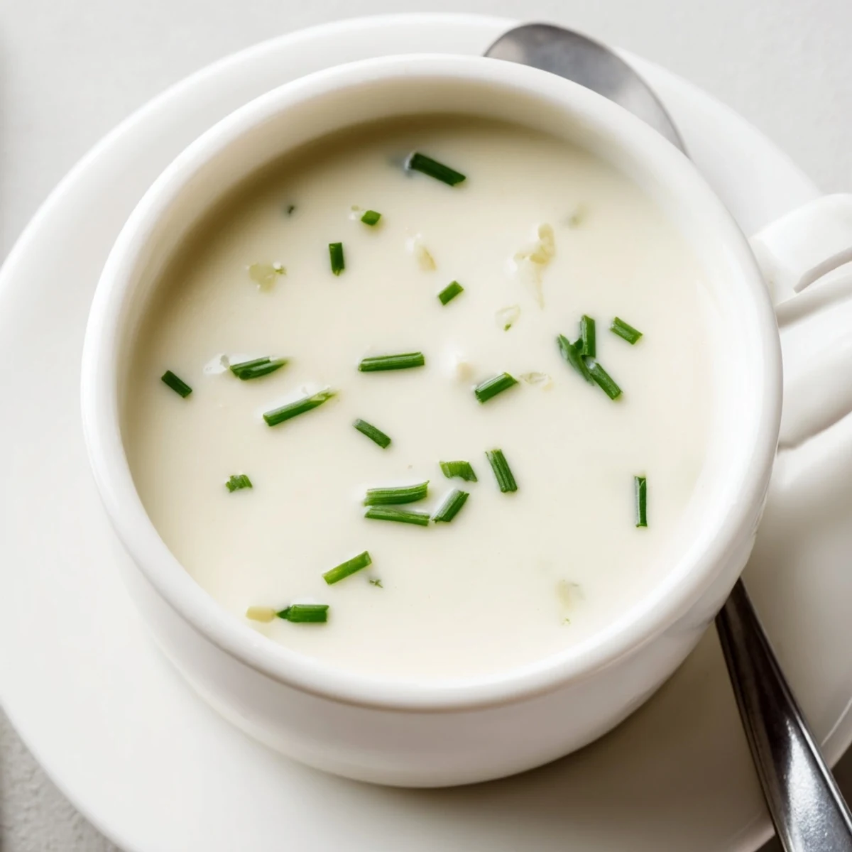 Bowl of zesty horseradish sauce perfect for dipping roast beef sandwiches with green onion sprinkles