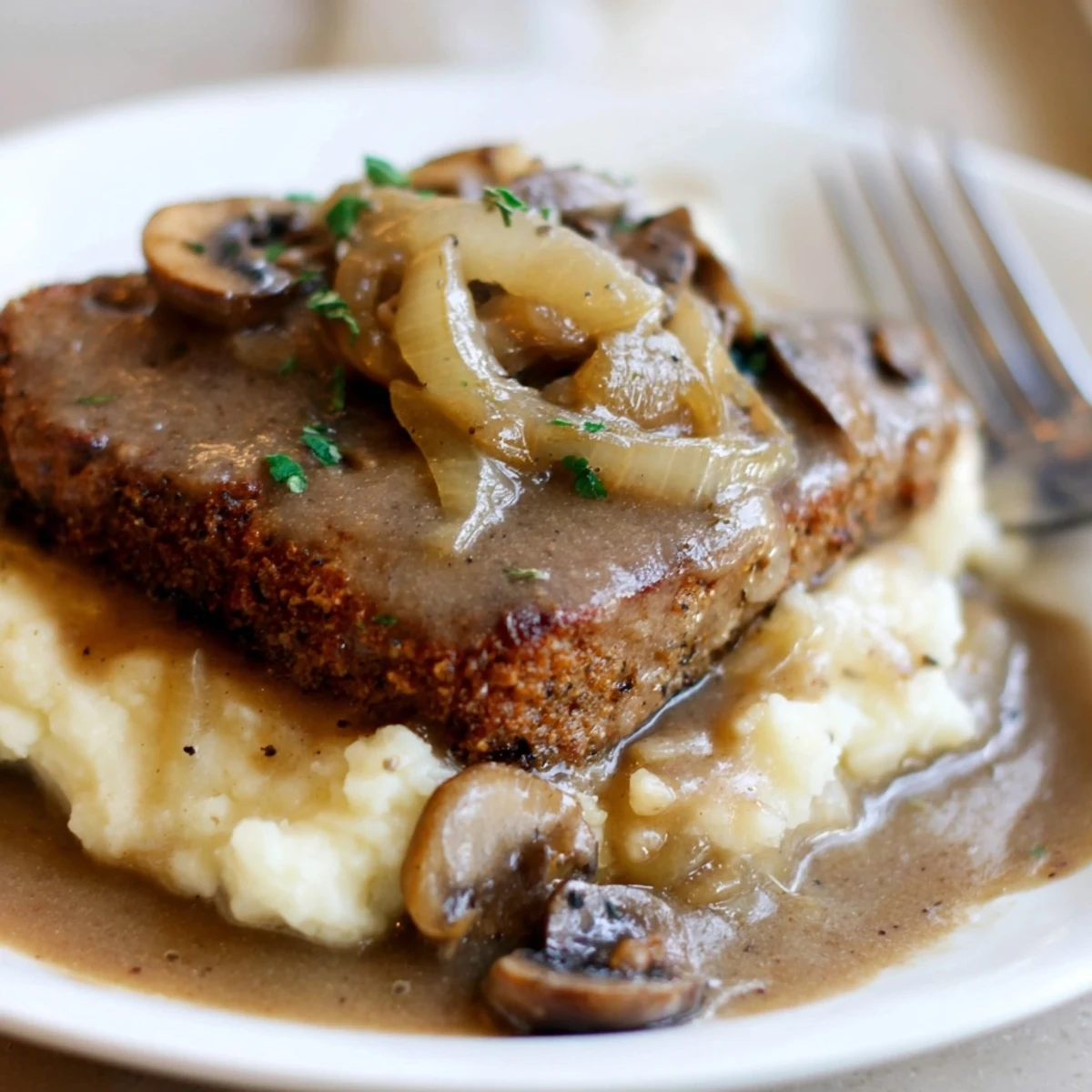 Country Style Smothered Cube Steak Recipe seared edges, savory onion aroma, buttery skillet comfort