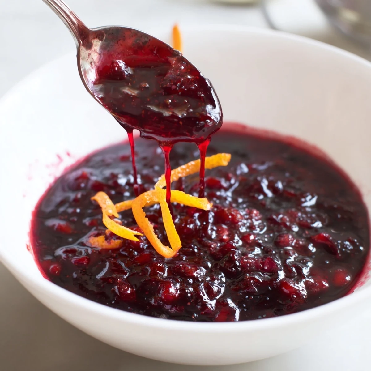 Bright Cranberry Syrup with orange peel aroma, perfect for cocktails or pancakes