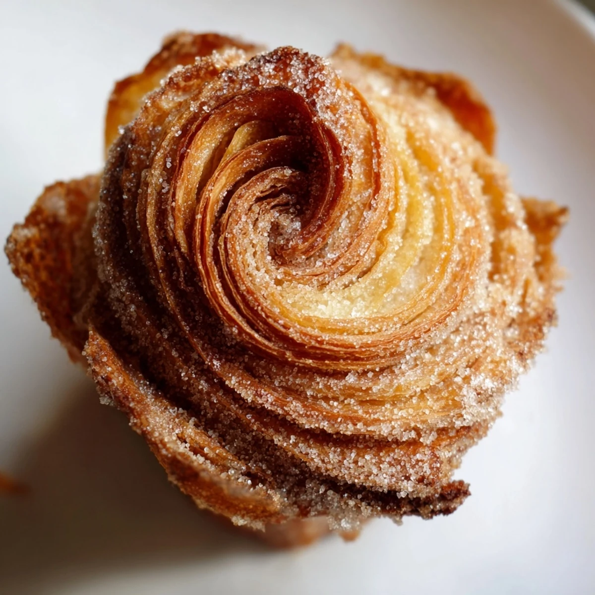 Golden cruffins with flaky croissant layers piled high on a rustic wire cooling rack