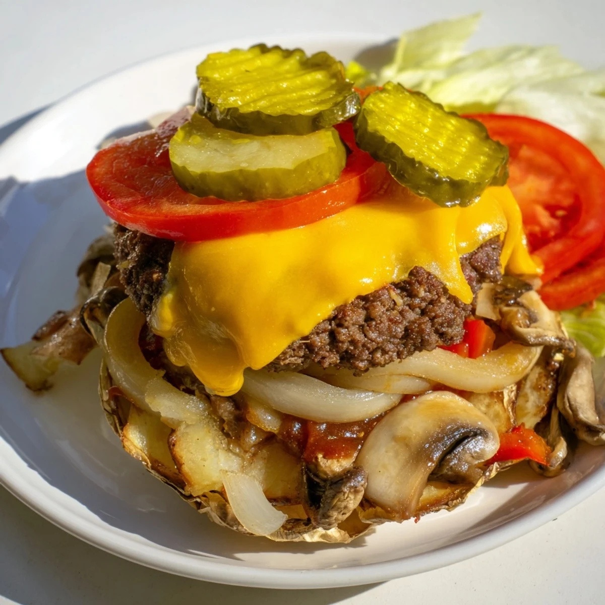 Juicy ground beef patties topped with melted cheddar cheese inside smoky grilled campfire cheeseburger hobo packets