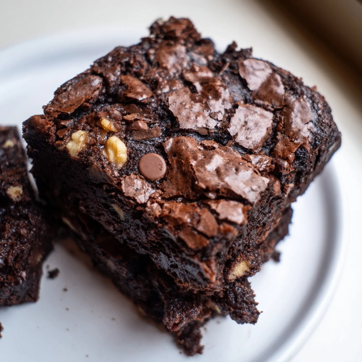 Warm ultimate brownies served with vanilla ice cream and gooey chocolate center