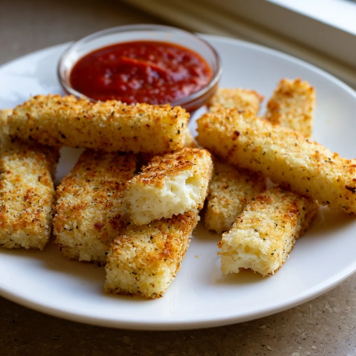 Creamy baked cottage cheese fries seasoned with smoked paprika served alongside cool ranch dip