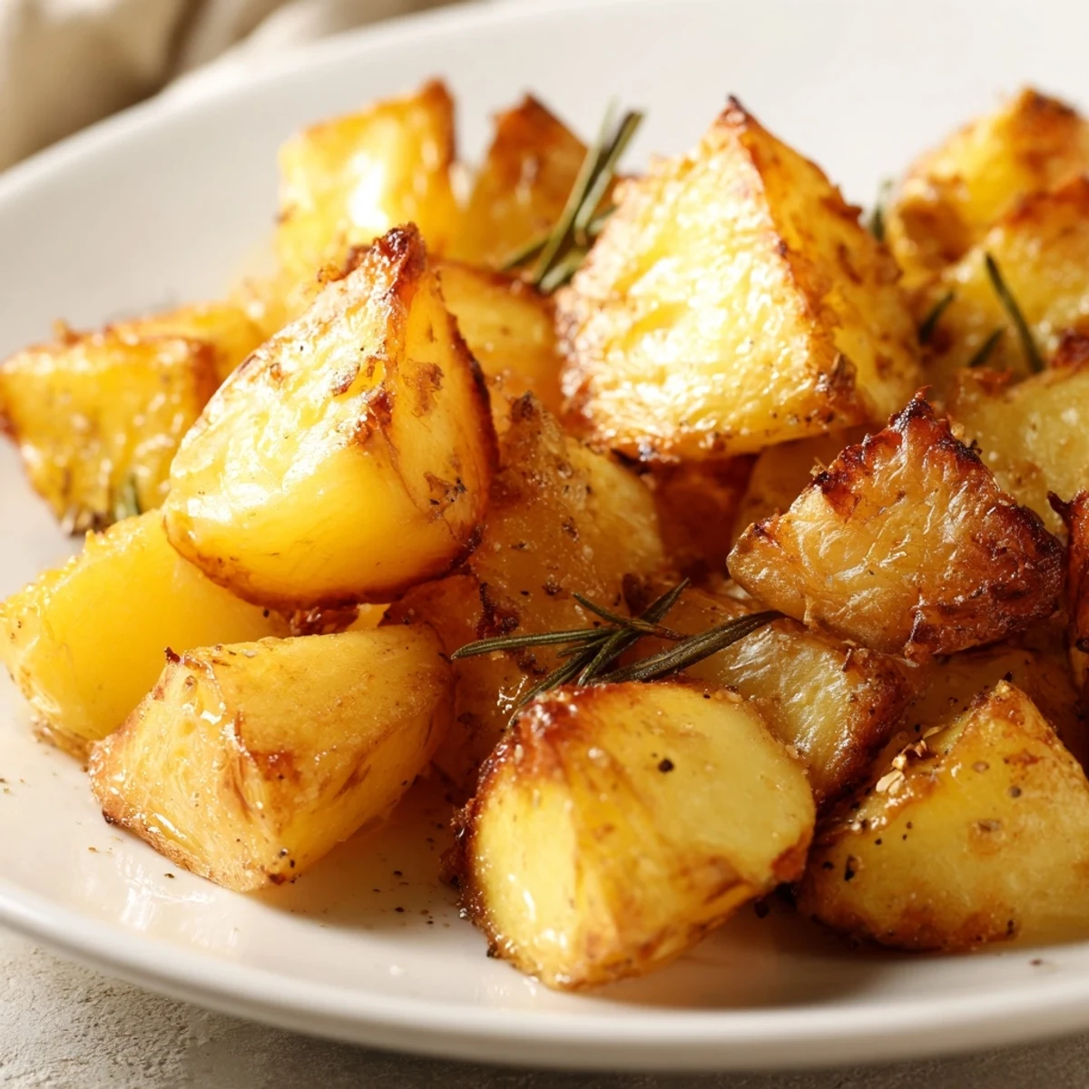 Fluffy roasted potatoes on a baking sheet, ready for a hearty meal.  