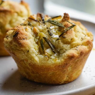 Garlic Rosemary Focaccia Muffins